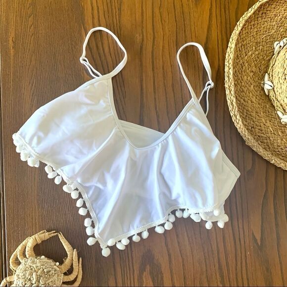 Yonique White Tropical Pom Pom Bikini - Picture 7 of 12